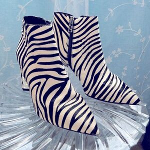 Zebra Booties, Natural Hide